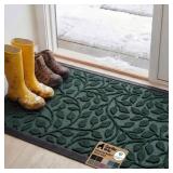 GORILLA GRIP 100% Waterproof All-Season WeatherMAX Doormat, 47x35, US Designed Natural Rubber, Stain and Fade Resistant, Low Profile Indoor Outdoor Door Mats, Easy Clean Patio Mat, Moss Vine Leaves
