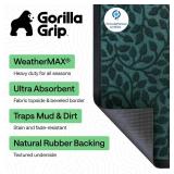 GORILLA GRIP 100% Waterproof All-Season WeatherMAX Doormat, 47x35, US Designed Natural Rubber, Stain and Fade Resistant, Low Profile Indoor Outdoor Door Mats, Easy Clean Patio Mat, Moss Vine Leaves