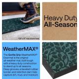 GORILLA GRIP 100% Waterproof All-Season WeatherMAX Doormat, 47x35, US Designed Natural Rubber, Stain and Fade Resistant, Low Profile Indoor Outdoor Door Mats, Easy Clean Patio Mat, Moss Vine Leaves