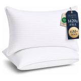 Beckham Hotel Collection Bed Pillows King Size Set of 2 - Down Alternative Pillow for Back, Stomach or Side Sleepers