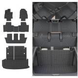 $126 Rongtaod Floor Mats Compatible with 2024 2025 2026 Toyota Grand Highlander Cargo Mat Cargo Liner Trunk Mat Back Seat Protector Grand Highlander Accessories (Trunk Mat with Backrest Mat+Floor Mats