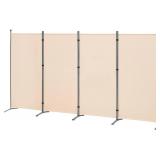 Spurgehom 4 Panel Room Divider Folding Privacy Screen, Freestanding Fabric Partition Portable Room Partition Wall Dividers for Home Office Room Restaurant, 136" W X 72" H (Beige)