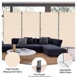 Spurgehom 4 Panel Room Divider Folding Privacy Screen, Freestanding Fabric Partition Portable Room Partition Wall Dividers for Home Office Room Restaurant, 136" W X 72" H (Beige)