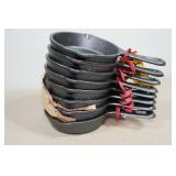 Set of 8 Lodge 2" Cast Iron Skillets