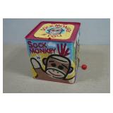 Vintage Schilling Co Sock Monkey Jack in the Box