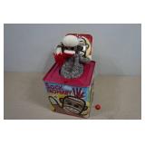 Vintage Schilling Co Sock Monkey Jack in the Box