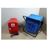 6-Can Mini Fridge and Portable Folding Camp Chair