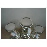 Set of Three Metallic Candle Holders - 6, 8 & 10"