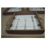*3* Decorative Serving Trays and Vase