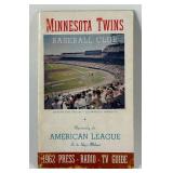 1962 Minnesota Twins Vintage Baseball Media Guide