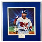 Kirby Puckett Autographed "Yea!" Kelly Russell Studios Lithograph Minnesota Twins Baseball