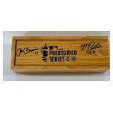 Jose Berrios and Eddie Rosario Autographed Player Only Issued 2018 MLB Puerto Rico Series Domino Set