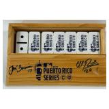 Jose Berrios and Eddie Rosario Autographed Player Only Issued 2018 MLB Puerto Rico Series Domino Set