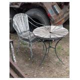 Vintage Bistro Set - 2 Chairs & 1 Table - Wood & Iron