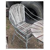 Vintage Bistro Set - 2 Chairs & 1 Table - Wood & Iron