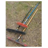 3 Nice Garage Brooms - Push