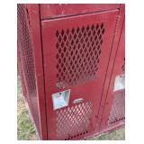 Large Red Lockers - 75" x 60" 22" - Mesh Units - 8 Lockers