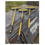 Nice Lot of 3 Quickie Jobsite Brooms - Yellow