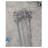 Lot of 4 Metal Tiki/Can Holders - 2 Smashed