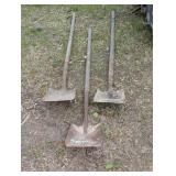 Set of 3 Flat Head Shovels