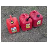 3 Newer Red Gas Cans
