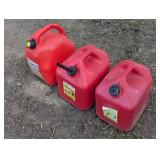 3 Newer Red Gas Cans