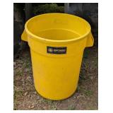 Yellow Brute Trash Can