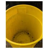 Yellow Brute Trash Can