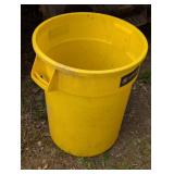 Yellow Brute Trash Can