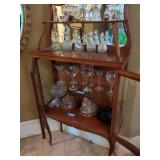 Vintage Mahogany Curio Display Cabinet Mirrored Back
