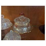 Vintage Covered Glass Butter Dishes & Candy Compote Lot of 5