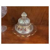 Vintage Covered Glass Butter Dishes & Candy Compote Lot of 5