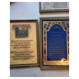 Vintage Framed Mother Poetry Prints (Lot of 7)