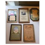 Vintage Framed Mother Poem Prints (Lot of 5)