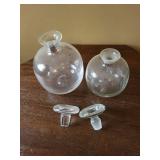 Set of 5 Crystal Decanters With Stoppers