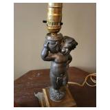 Ornate Cherub Table Lamp With Shade
