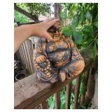 Laughing Buddha Statue Black and Gold Finish