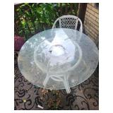 White Wicker Glass Top Patio Dining Set (5-Piece)