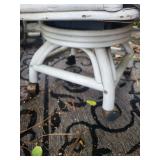 White Wicker Glass Top Patio Dining Set (5-Piece)
