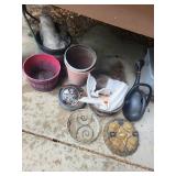 Planters, Fountain Parts & Watering Can Mixed Lot