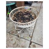Vintage Wrought Iron Patio Plant Stand