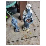 Pair of Religious Garden Statues With Planters