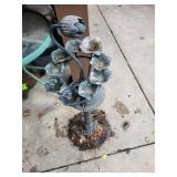 Garden Decor Mixed Lot - Metal Flower Stake & Cherub Statue