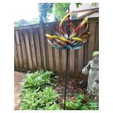 Metal Kinetic Garden Wind Spinner Stake