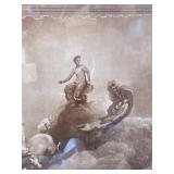 Antique Framed Sepia Classical Mythological Art Print Wood Frame
