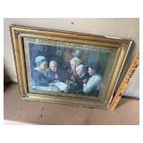 Framed Print The Sewing Circle Ornate Gold Tone Frame Vintage Decor