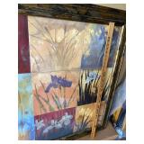 Paragon Iris Nine Patch II Framed Floral Wall Art 42in Square