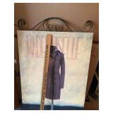 French Boutique Fashion Canvas Wall Art w Metal Scroll Frame Decor
