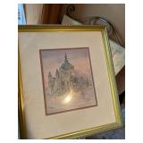 H. Wells Walfoort Framed St. Paul Cathedral Print Signed Winter Scene