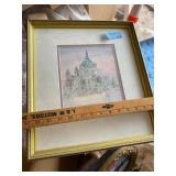 H. Wells Walfoort Framed St. Paul Cathedral Print Signed Winter Scene